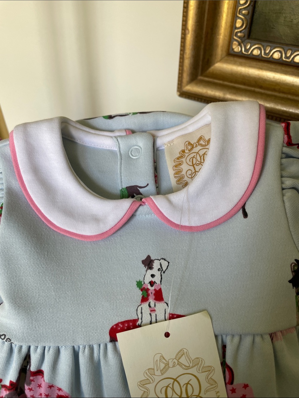 The Beaufort Bonnet Company Christmas Puppy Romper - Picture 2 of 8